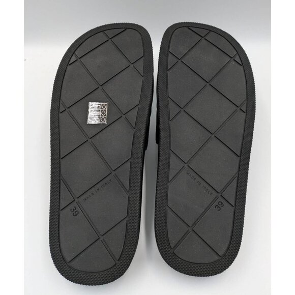 BOTTEGA VENETA Matt Rubber Slider Sandals Black Size39 - Picture 7 of 11